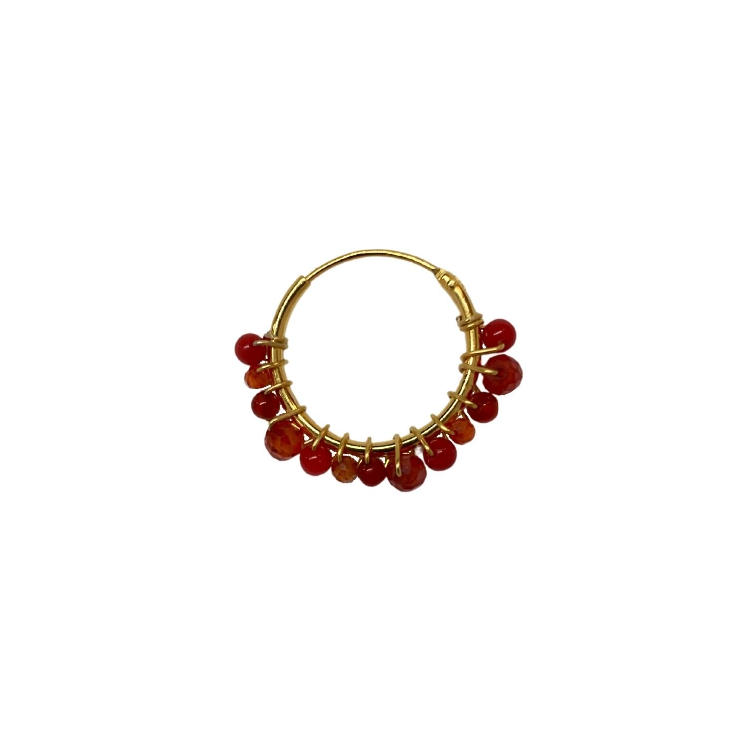Hoop with red beads